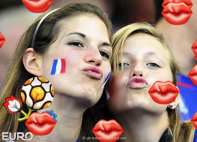 Screensaver Background Wallpaper Fun Soccer Gils Kiss Love France Gif