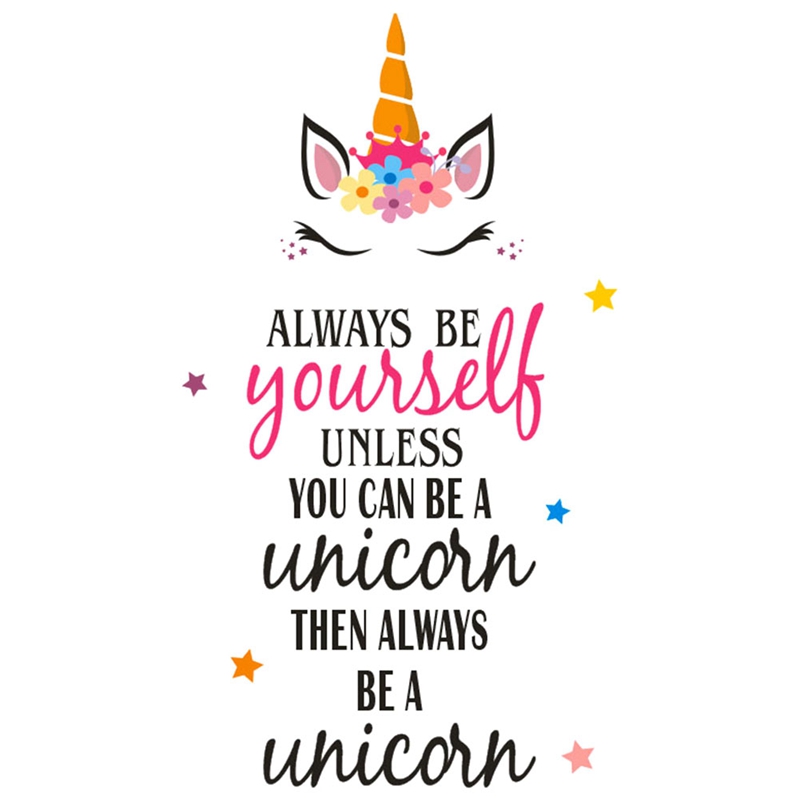 Always Be A Unicorn Quote Wall Sticker Vinyl Animal Decal
