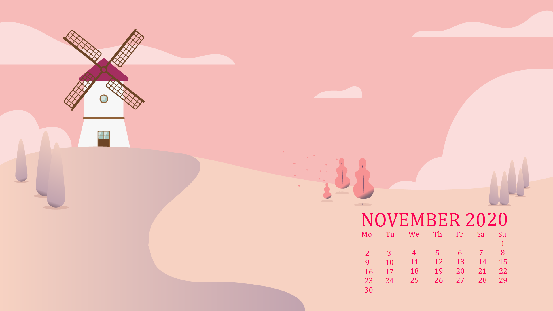 November Calendar 2025 Wallpaper