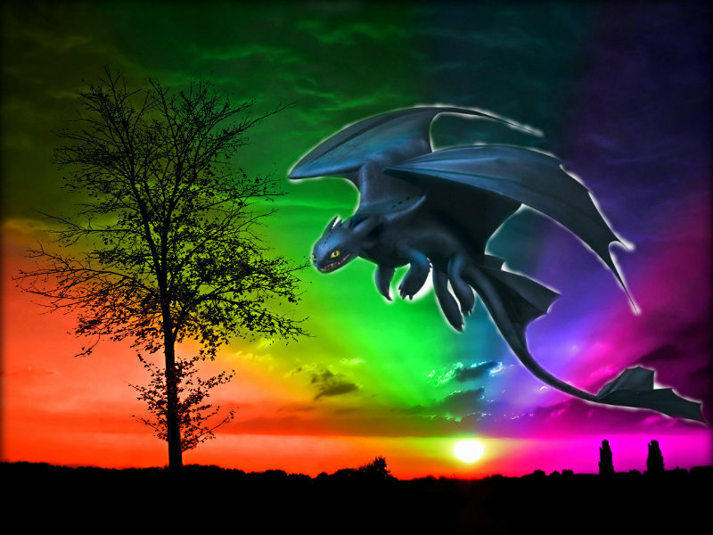 Dreamworks Wallpaper Colorful Toothless