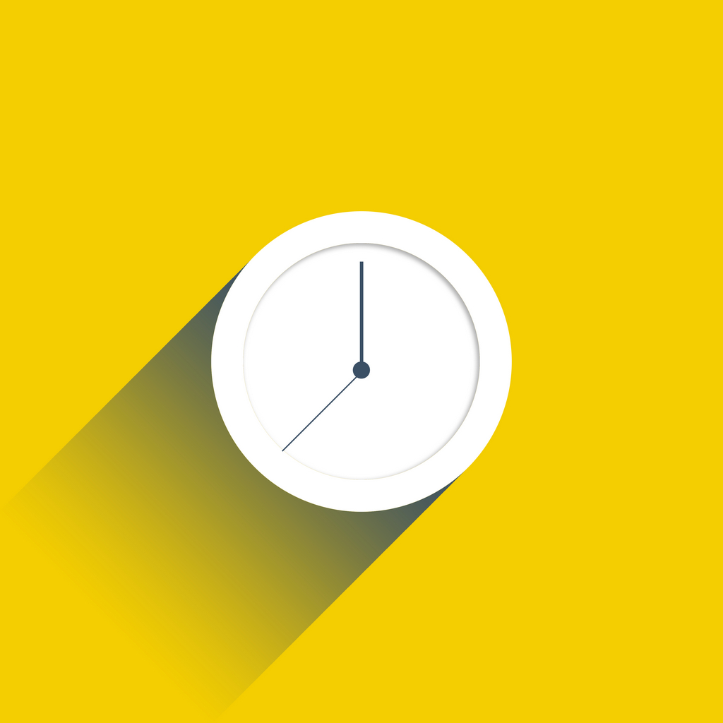 Flat Yellow Clock Protium Design