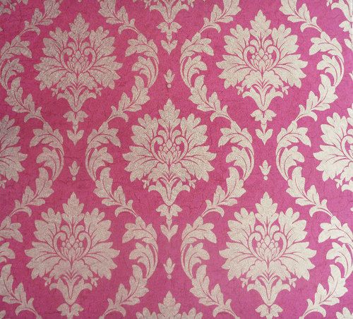 Deep Pink Light Pewter Damask Vinyl Wallpaper Roll Code V104 3 eBay