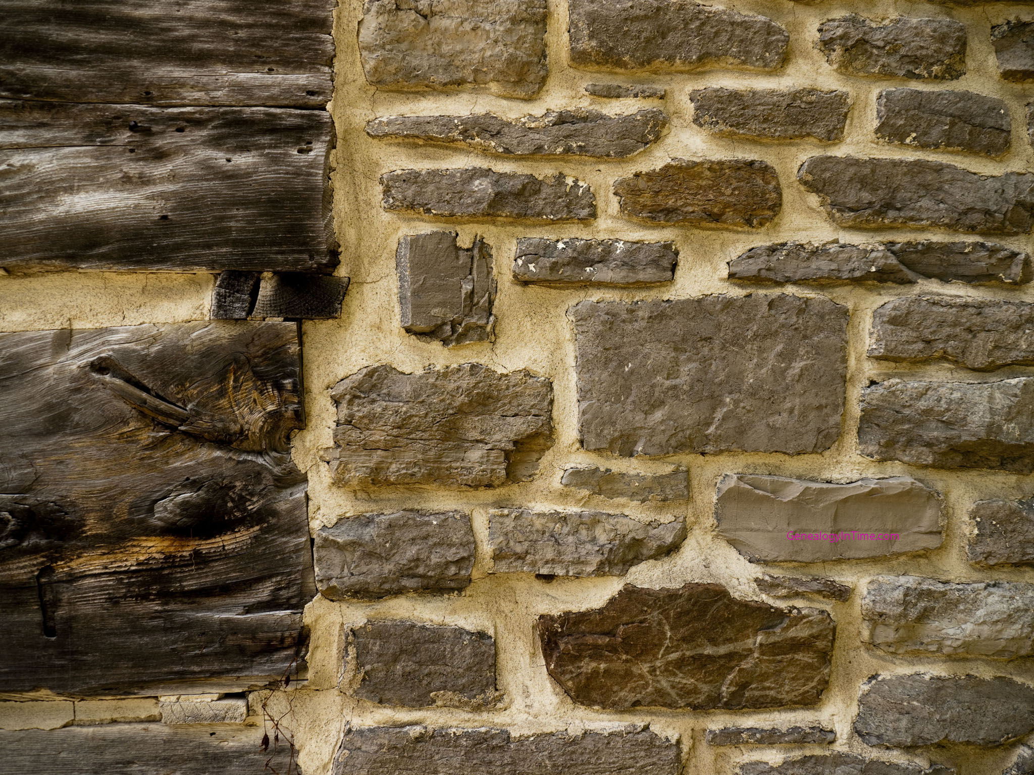 Vintage Wood And Stone Wall