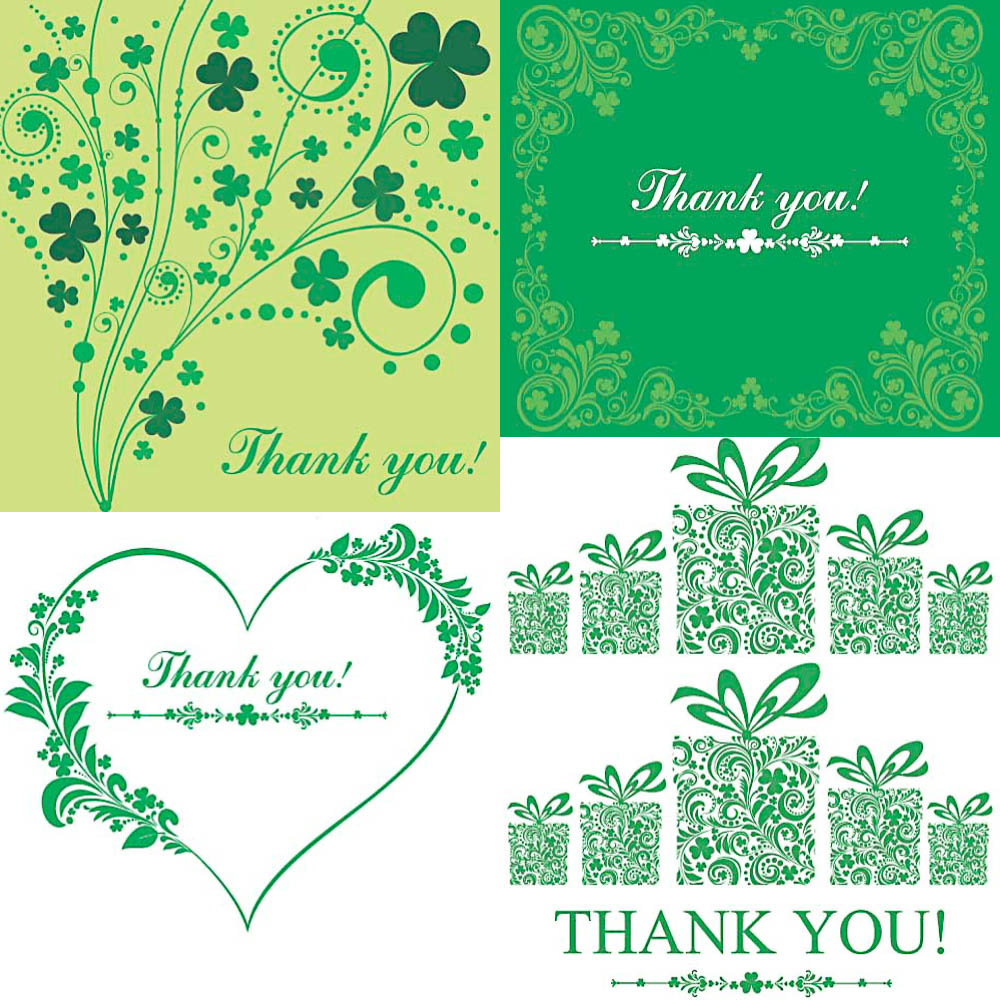 Thank You Cards And Background Vector