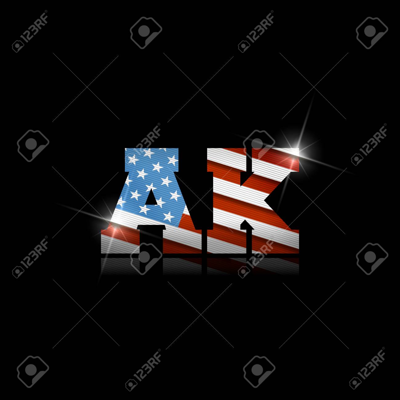 Free Download Abbreviation AK With The US Flag Inside On Black   WAKaX3 