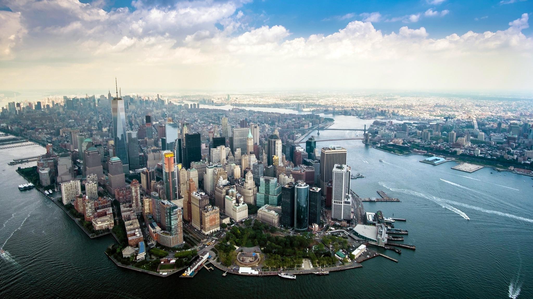 Lower Manhattan Aerial HD Wallpaper