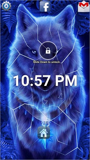 Cool Amazing Blue Neon Wolf G Locker Lock Screen App Awesome