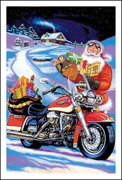 harley davidson motorcycle christmas cards