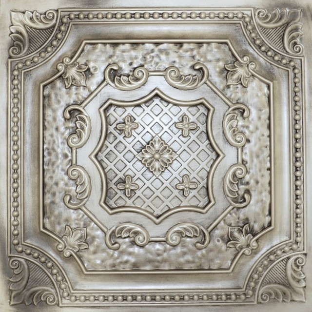 Faux Tin Ceiling Tile X24 Dct Antique White Wallpaper
