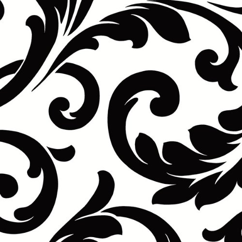 Big And Beautiful Bold Damask Of Black White With Size To Open Up