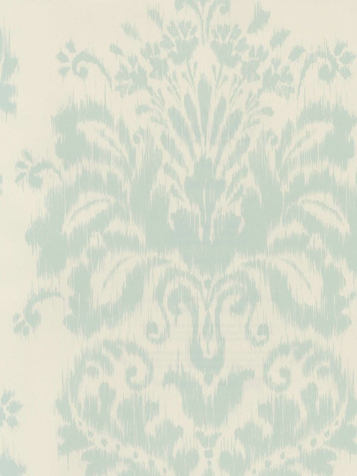 Interior Place Light Blue On White Gn80502 Fading Damask Wallpaper
