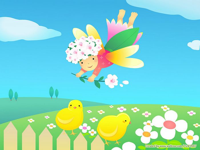Of Springtime Spring Fairy Illustration Wallpaper