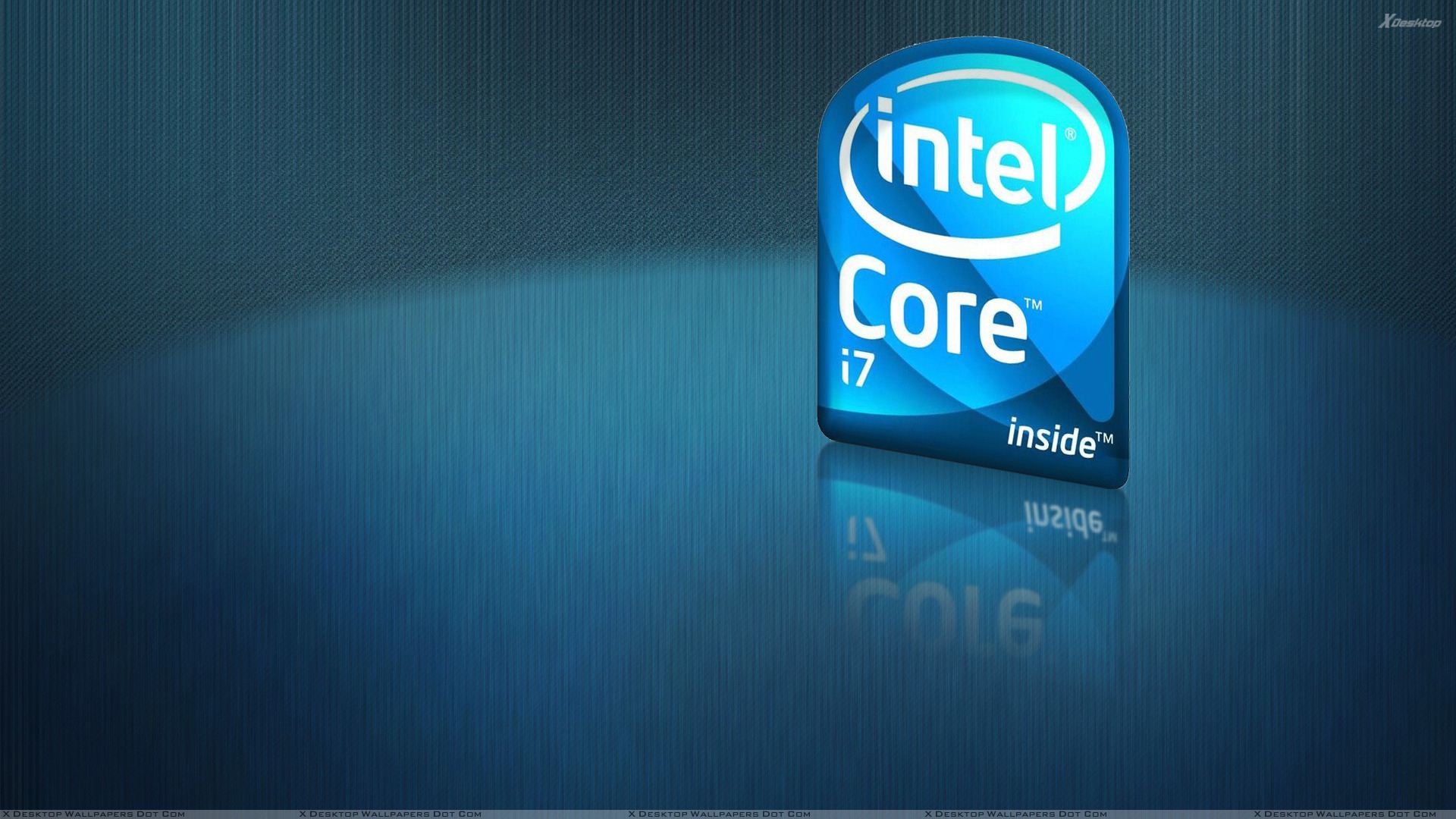 Intel Core i7 Logo And Blue Background Wallpaper