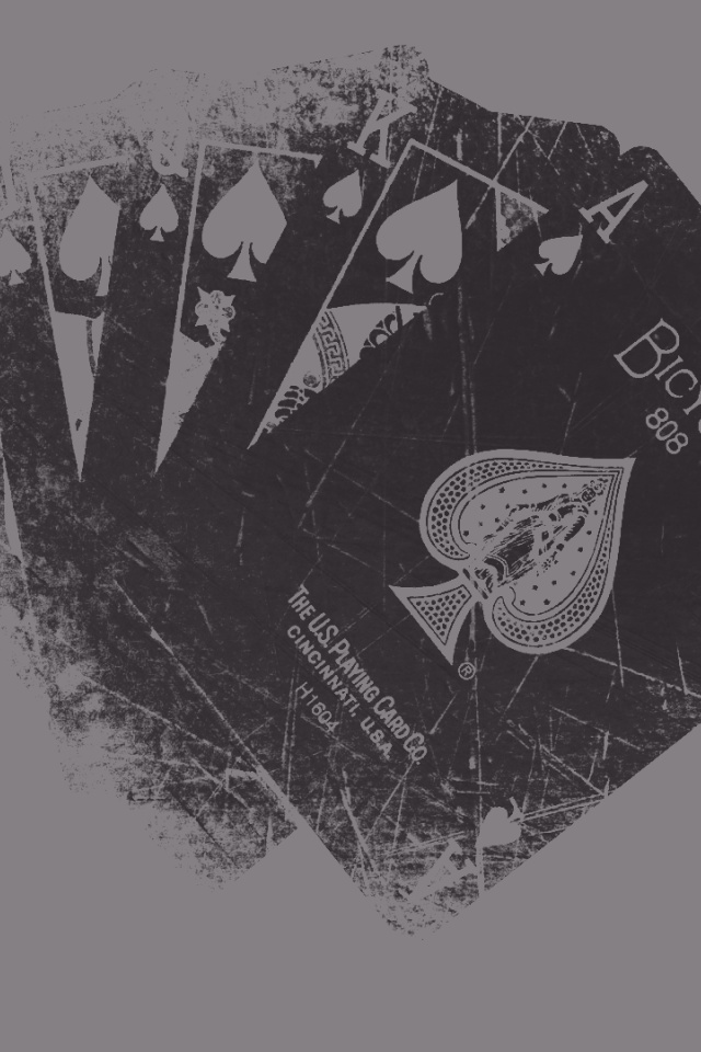 Grunge Playing Cards iPhone Wallpaper