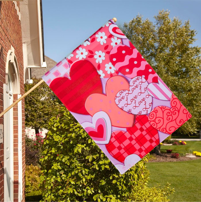 Valentine S Hearts House Flag