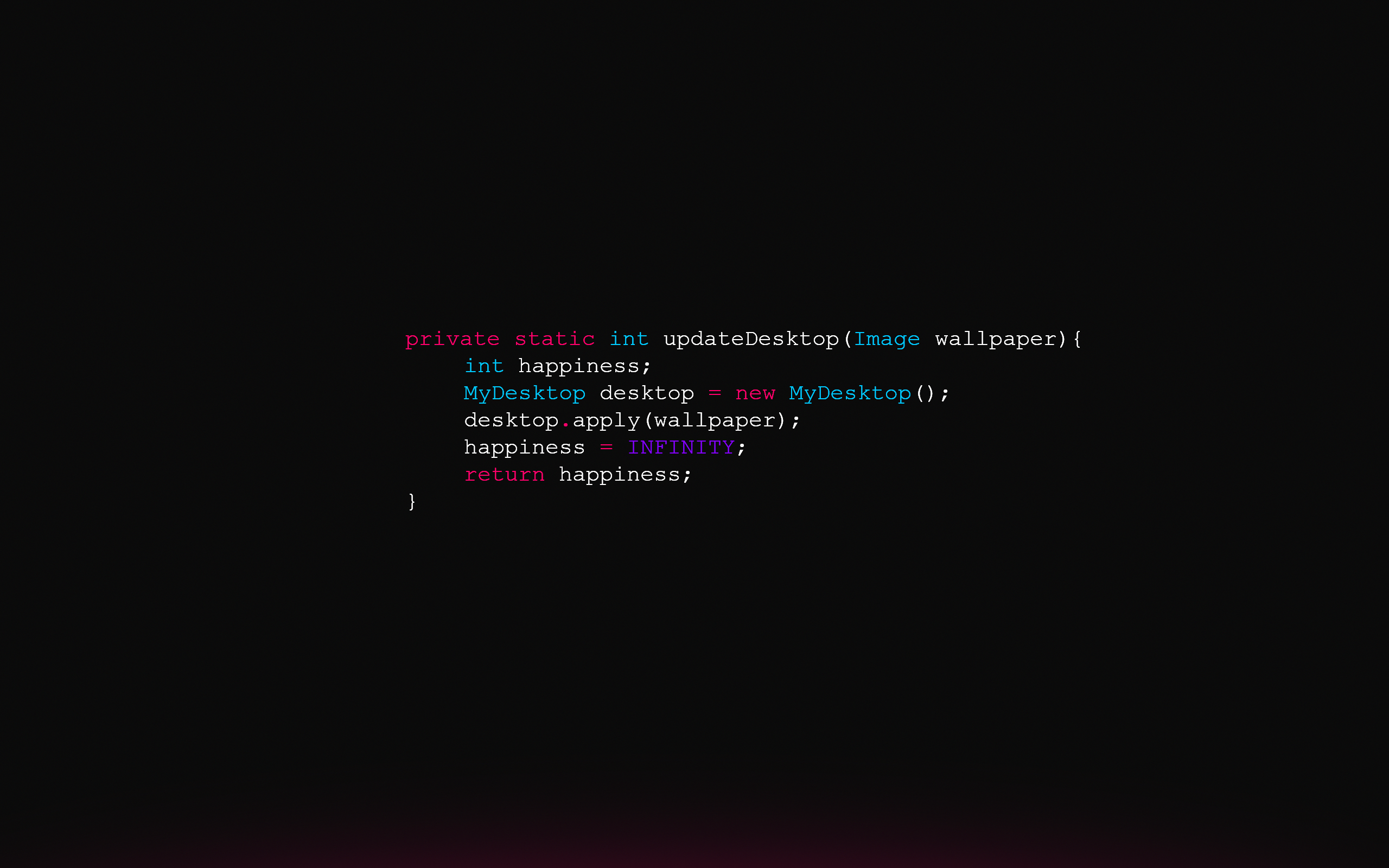 Minimalism Java Code Syntax Highlighting Wallpaper