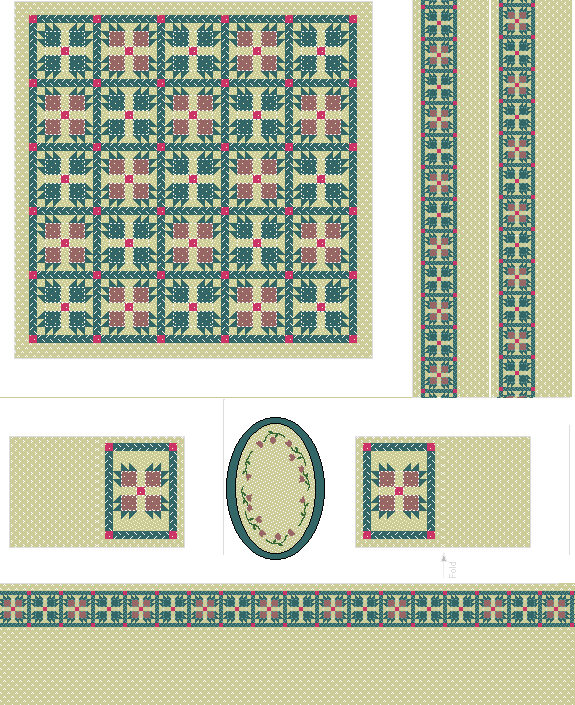 Quilts and Wallpapers from Dollhouse Miniature Printables 575x705