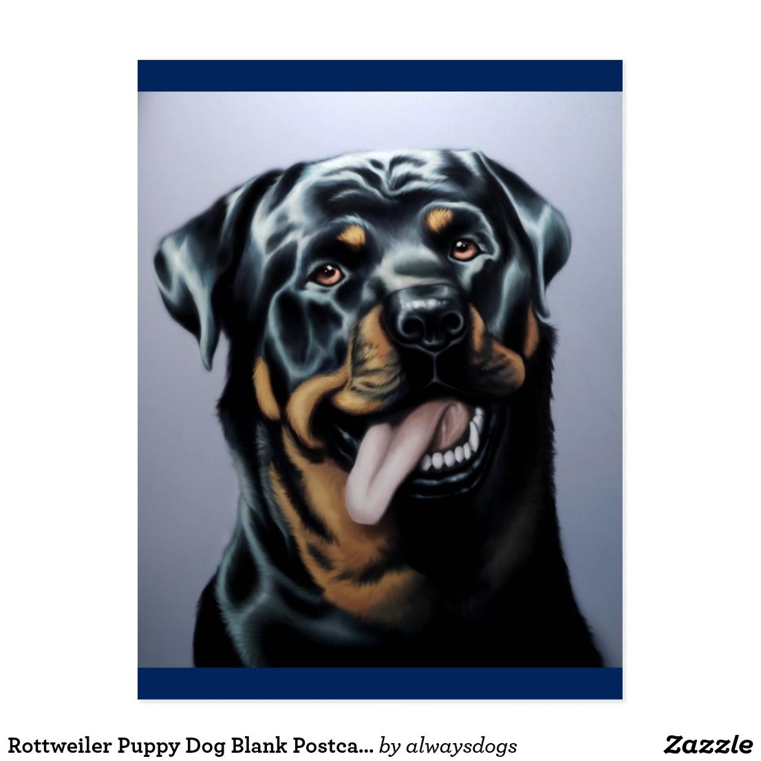 Rottweiler Puppy Dog Blank Postcard