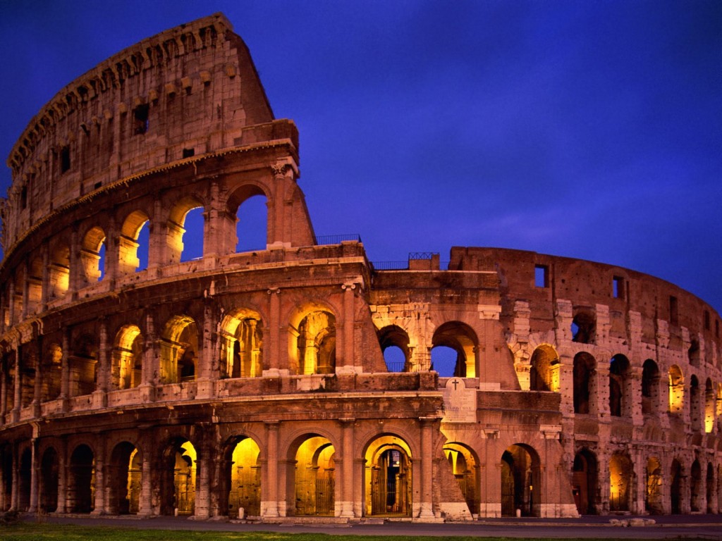 Italy Coliseum Rivers Scenery Desktop Wallpaper