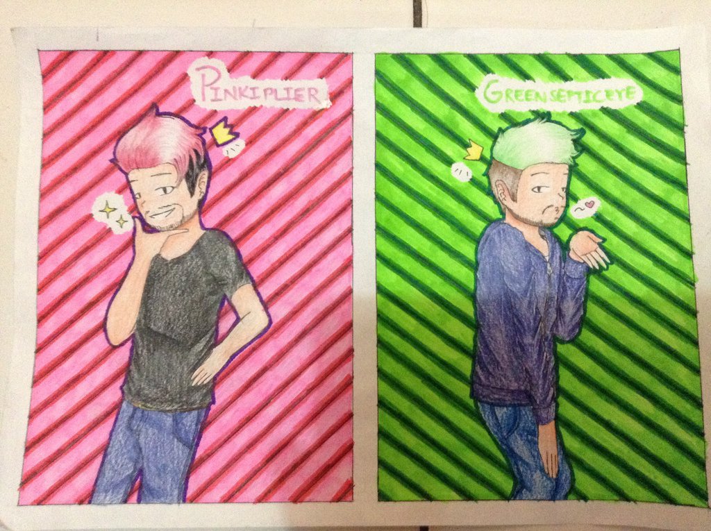 Septiplier Pinkiplier And Greensepticeye By Doug675