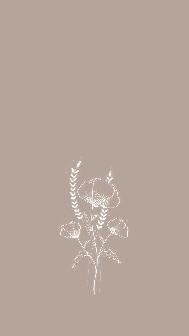 Simple And Aesthetic Floral iPhone Android Wallpaper