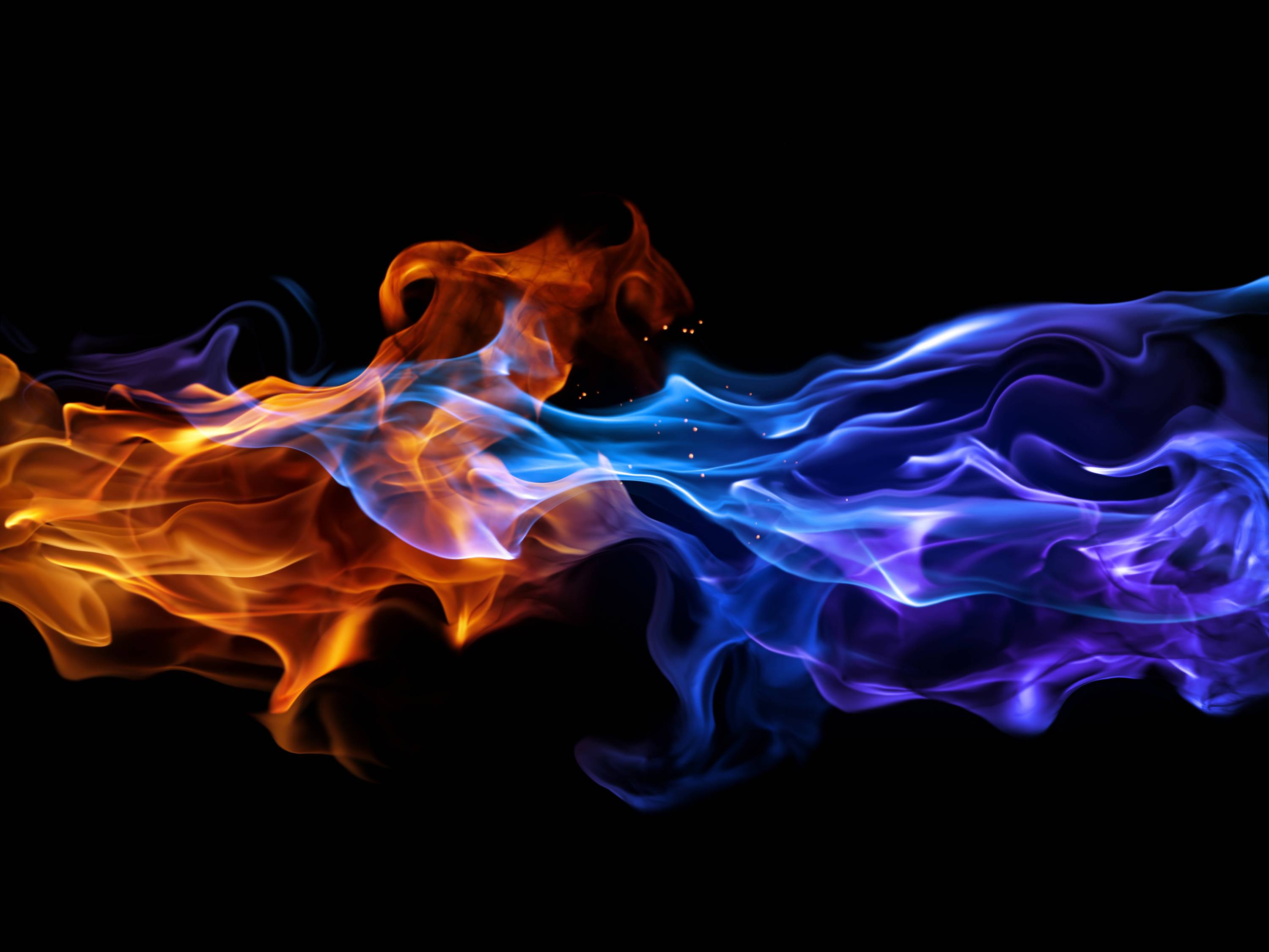 Abstract Fire Wallpaper HD Desktop Red And Blue Flames