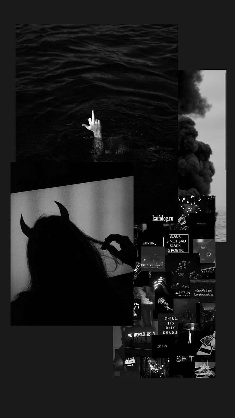 Black Aesthetic iPhone Devil Girl Wallpaper