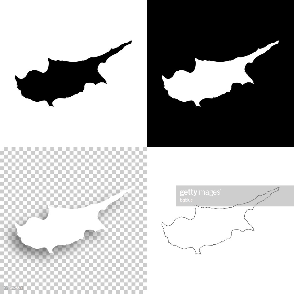 Cyprus Maps For Design Blank White And Black Background High Res
