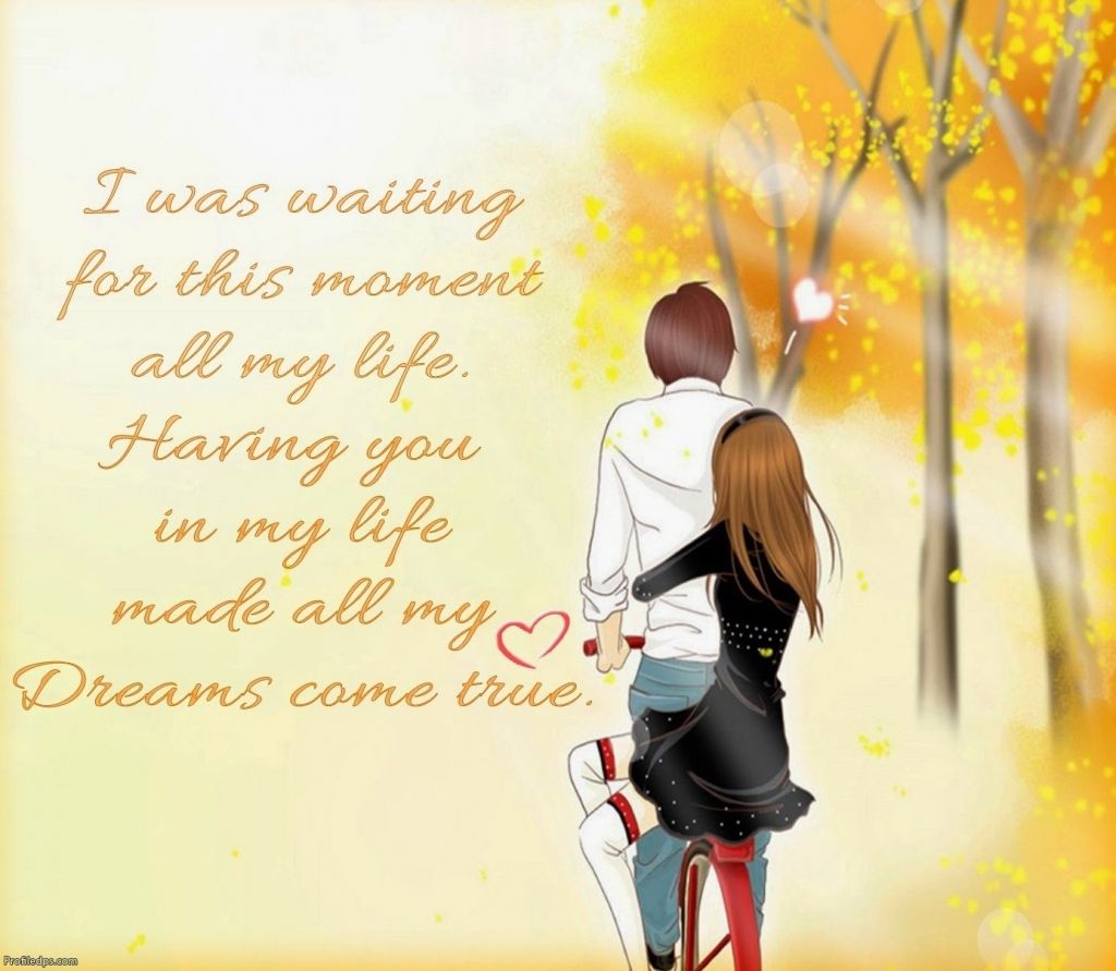 Cartoon Couple With Love Quotes Image Wallpaper