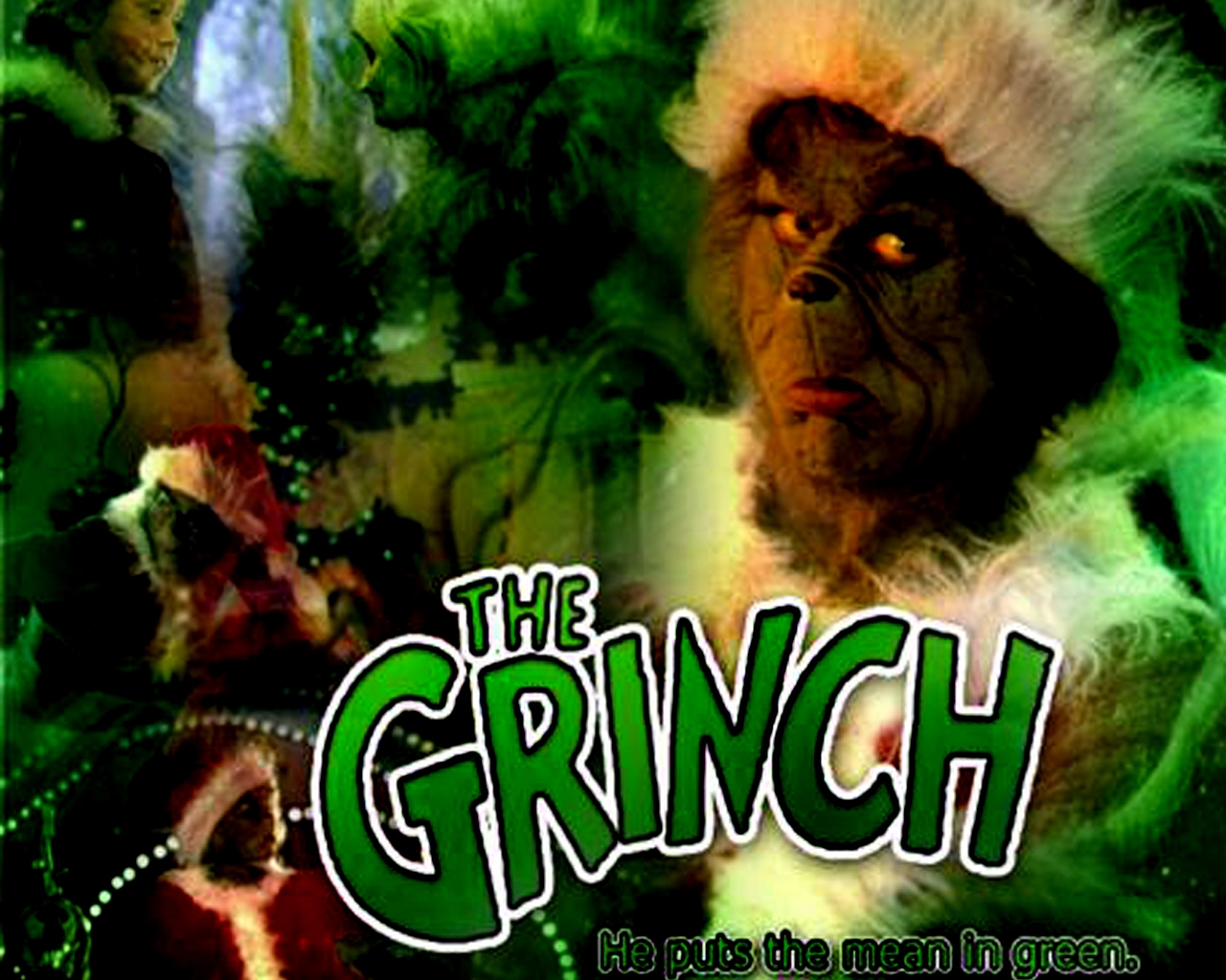 Jim Carey As The Grinch Christmas Wallpaper Cartoon