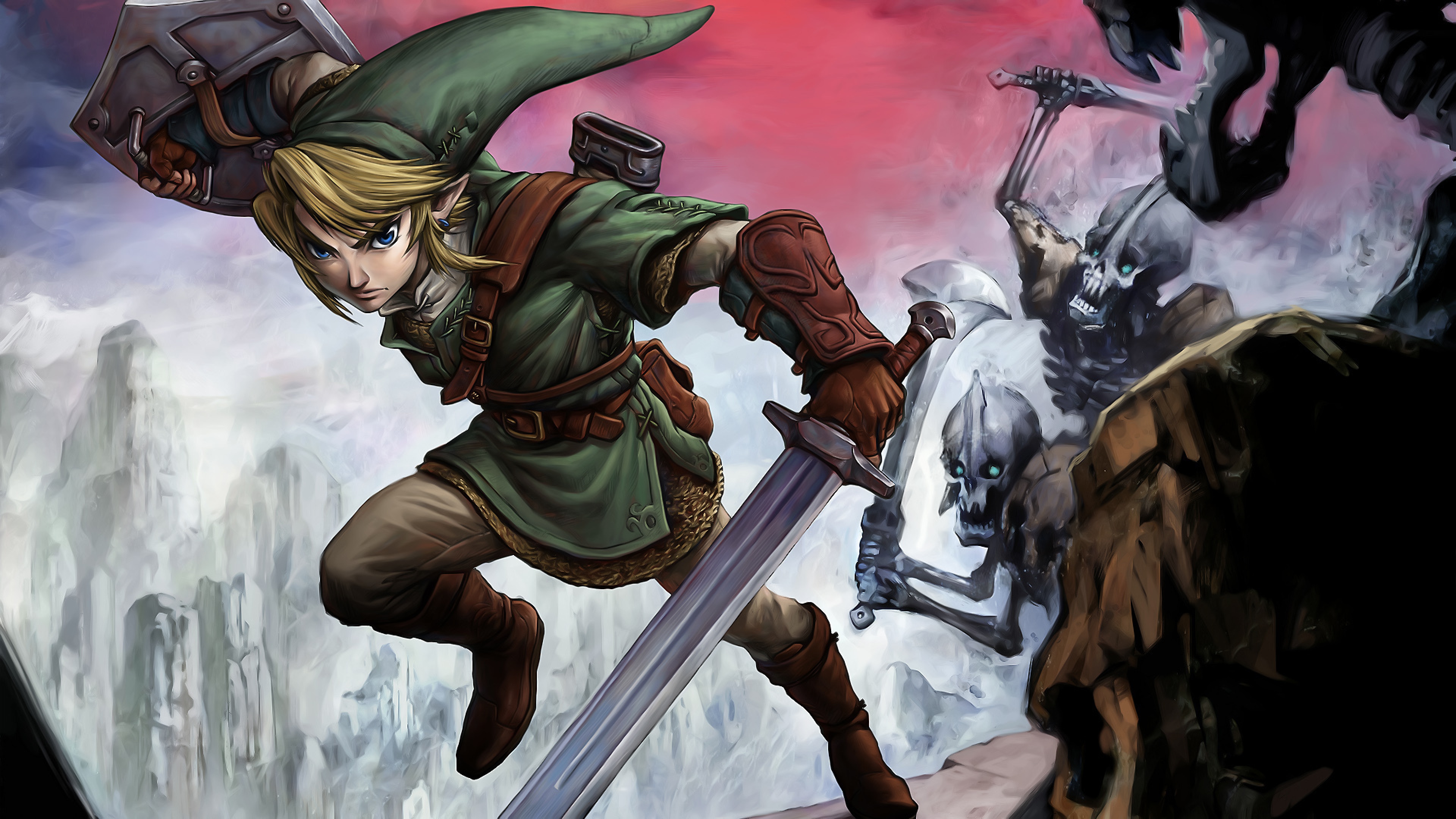 Download Wallpaper 3840x2160 Link Zelda Battle Elf 4K Ultra HD HD