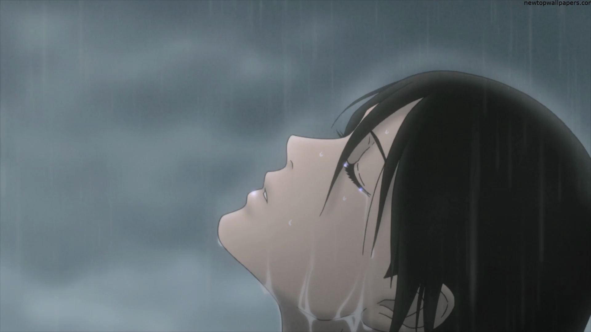 Anime Wallpaper Rain Emo Girl Alone