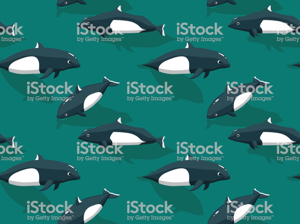 Dalls Porpoise Cartoon Background Seamless Wallpaper Stock