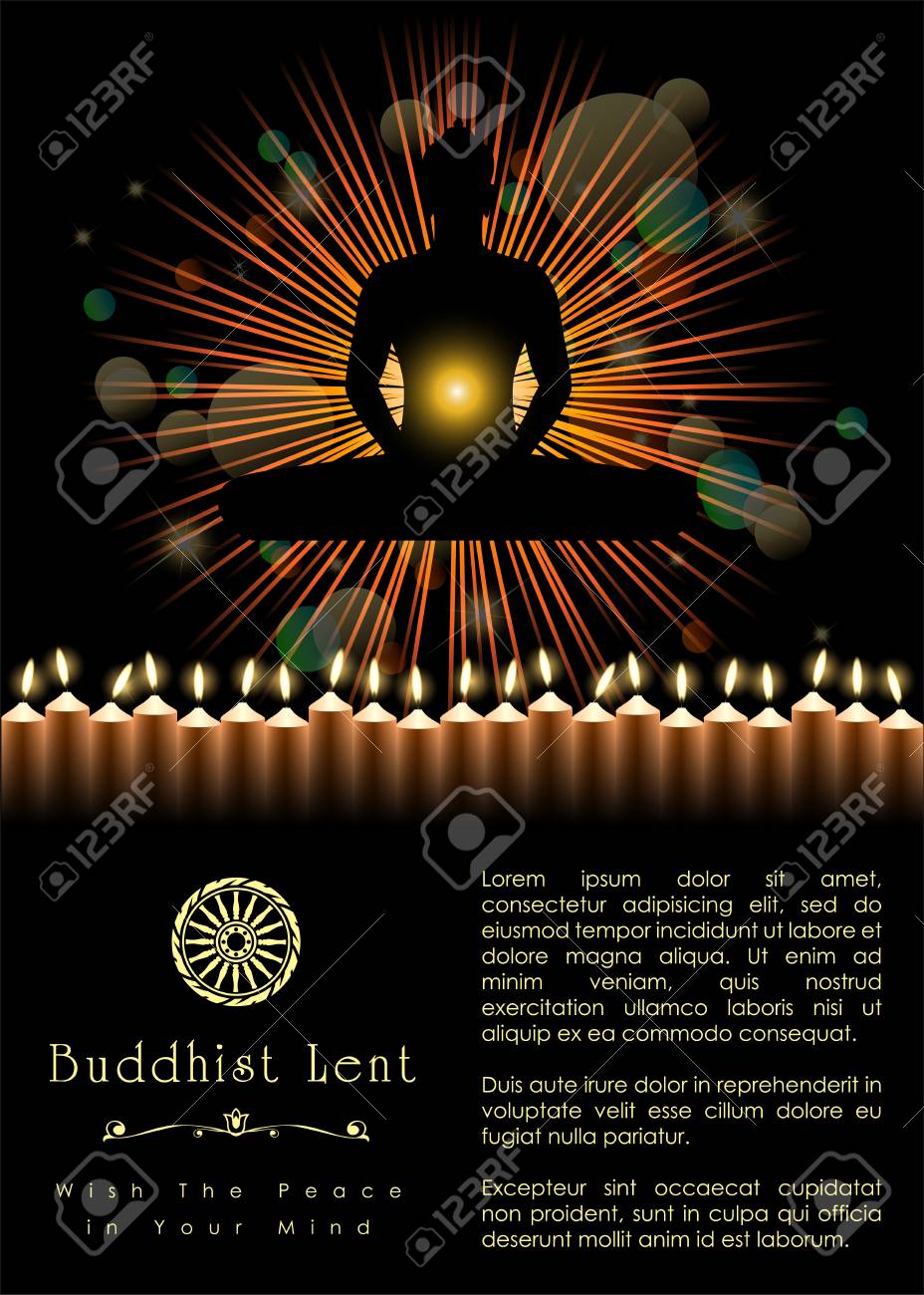 Buddhist Lent Artwork Template Vector And Illustration Royalty