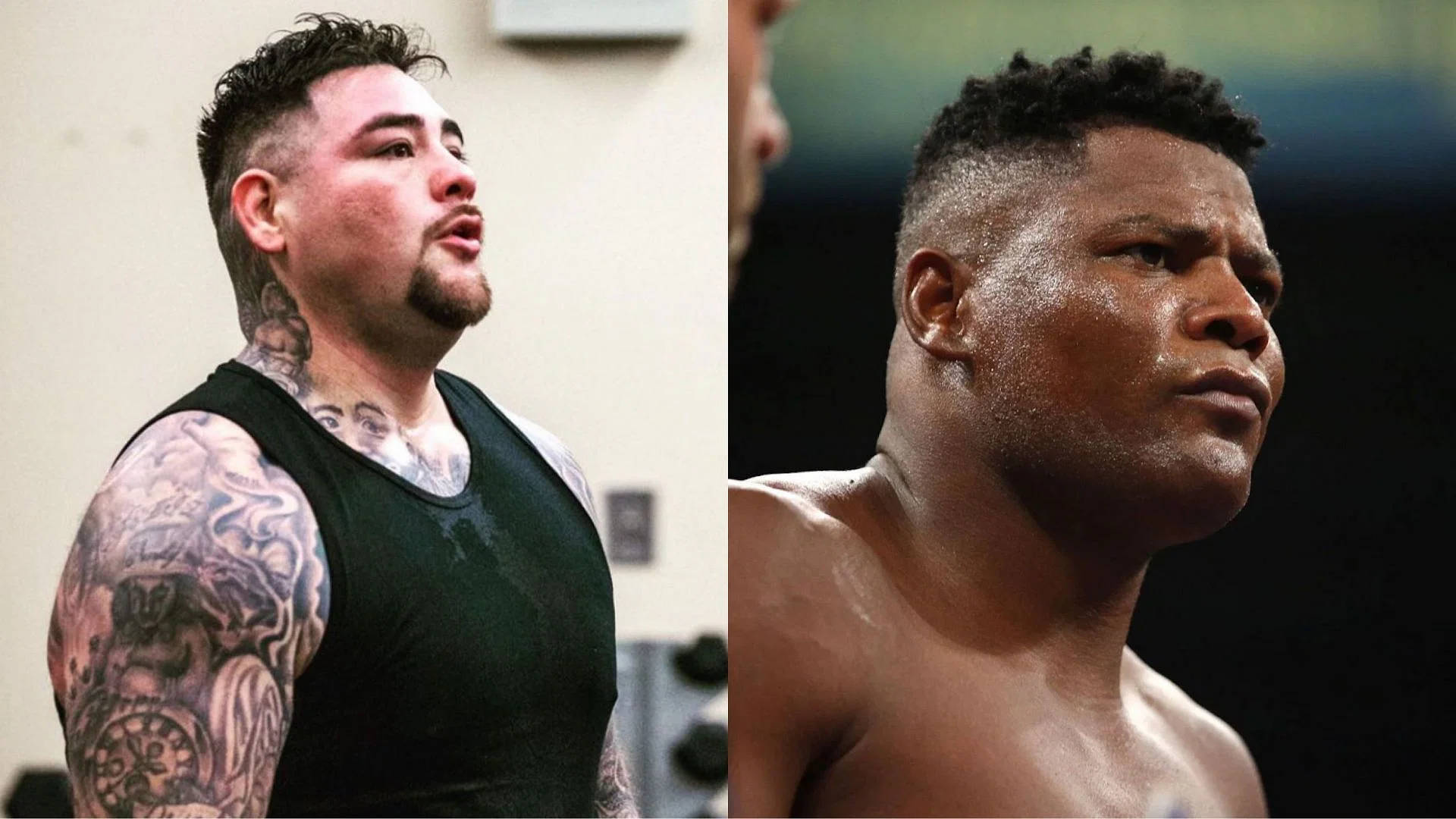 Andy Ruiz And Luis Ortiz Collage Wallpaper