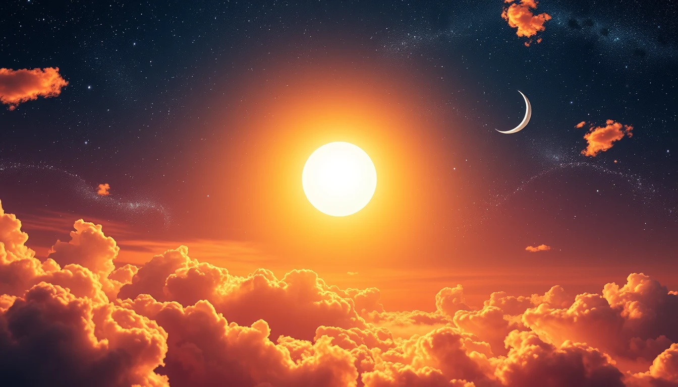 Celestial Sun And Moon Wallpaper
