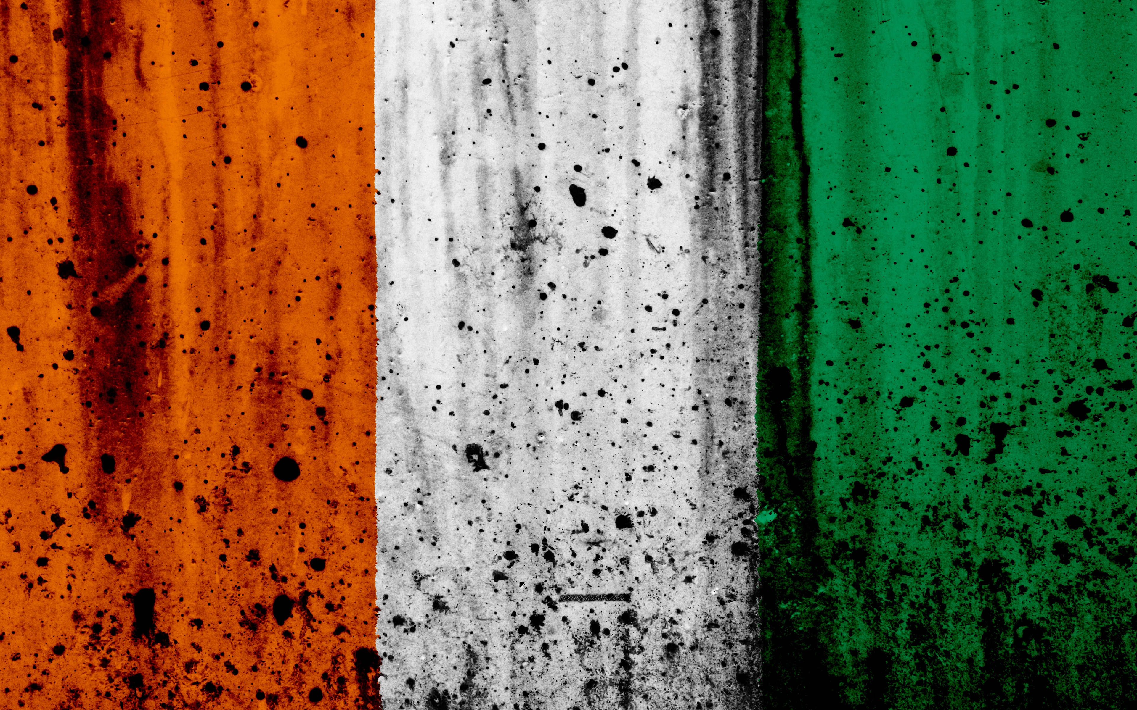 Wallpaper Cote D Ivoire Flag 4k Grunge Of