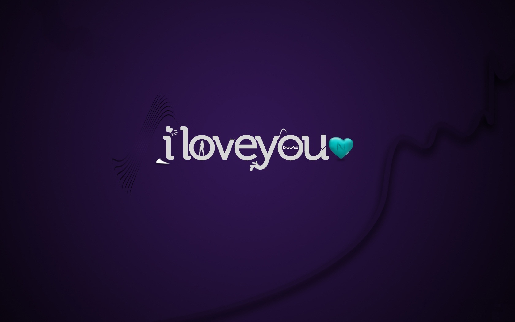 Purple Background Love Wallpaper