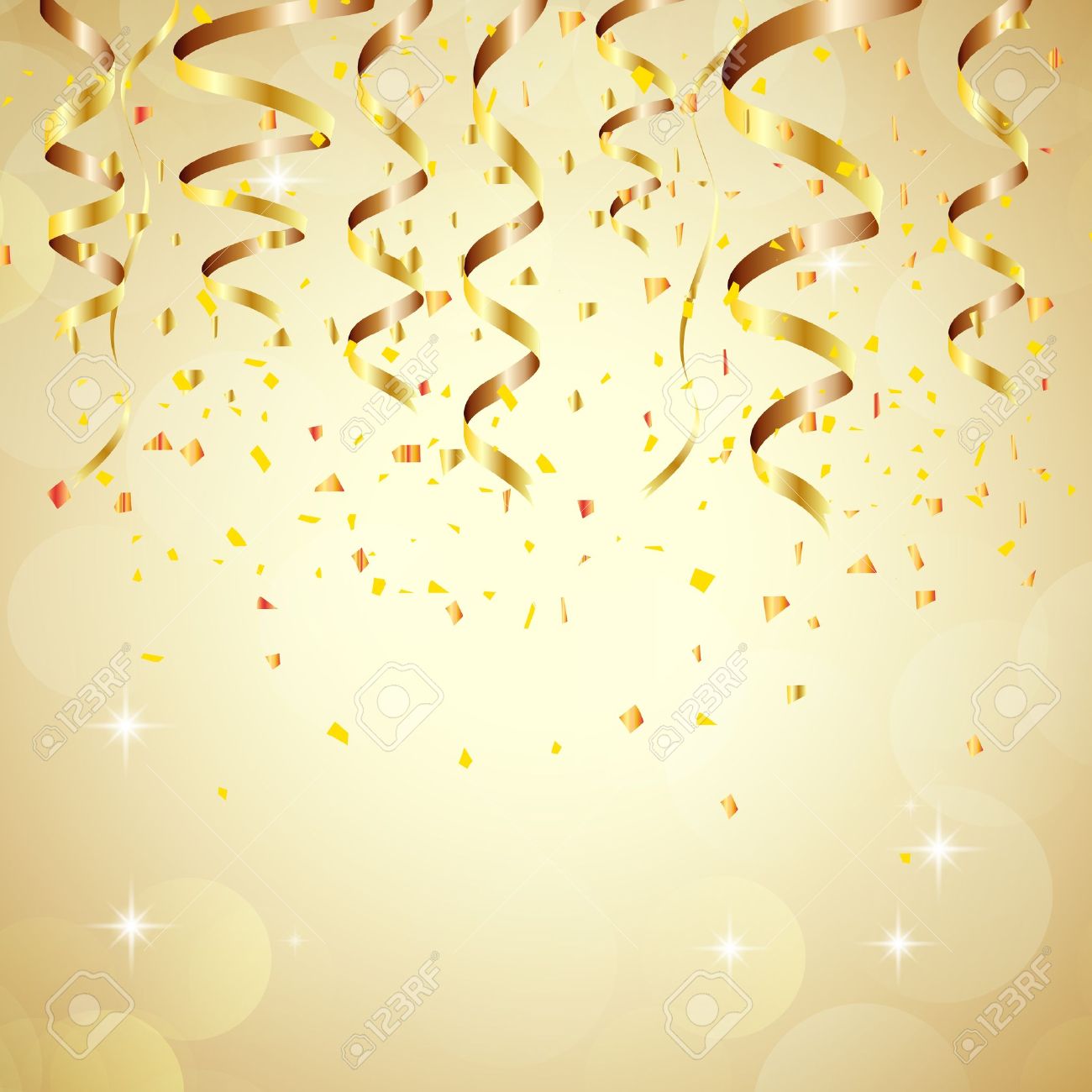 Happy New Year Background With Golden Confetti Royalty