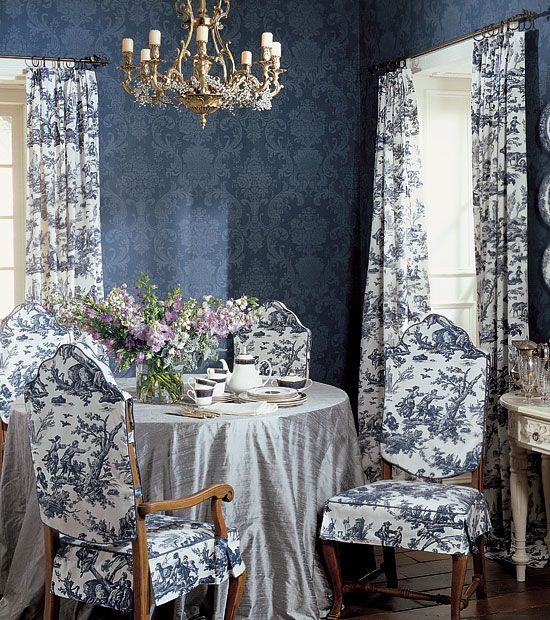 Blue White Toile Dining Room The Blues