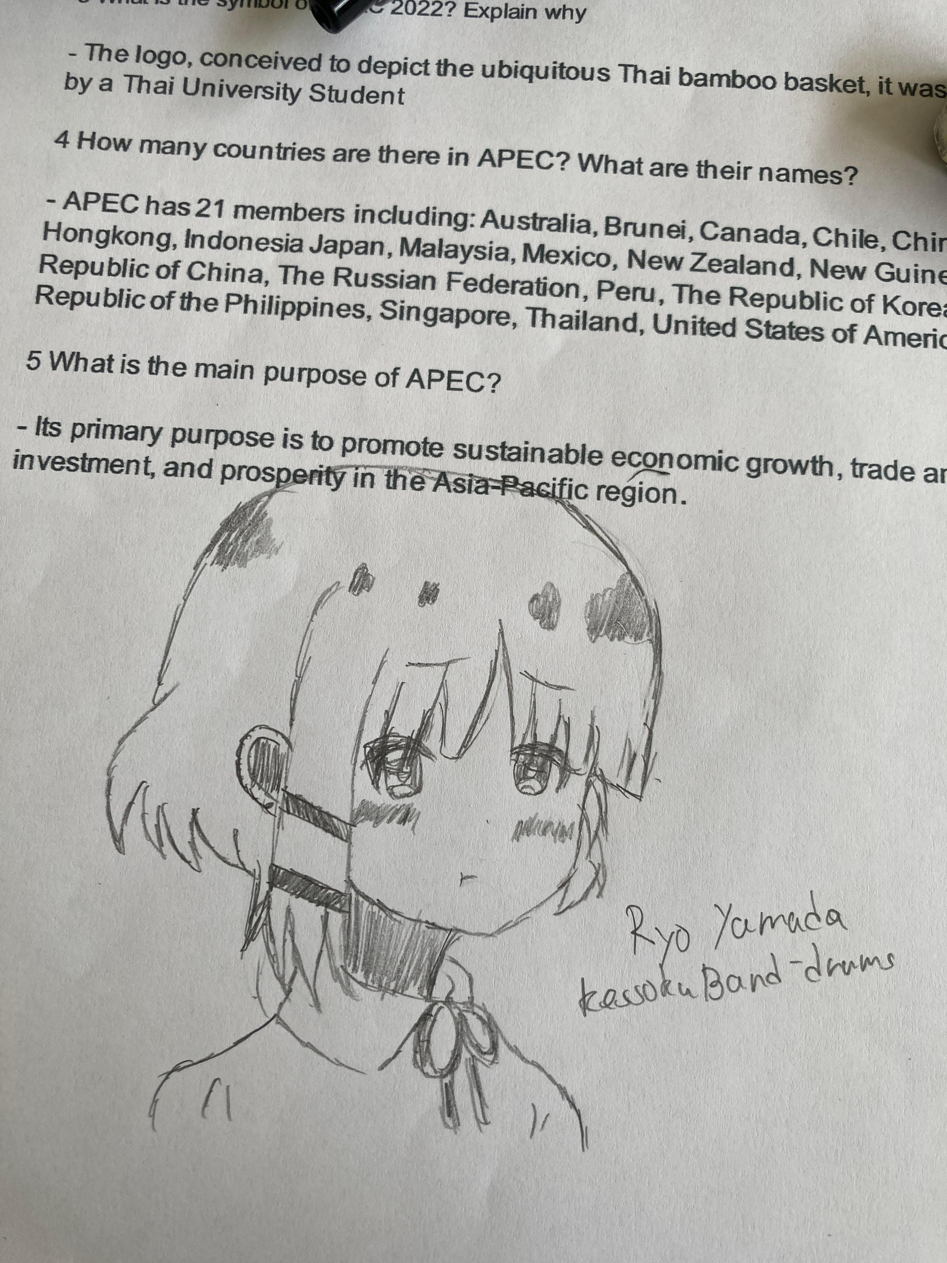 Got Bored In Class Decided To Draw Ryo R Bocchitherock