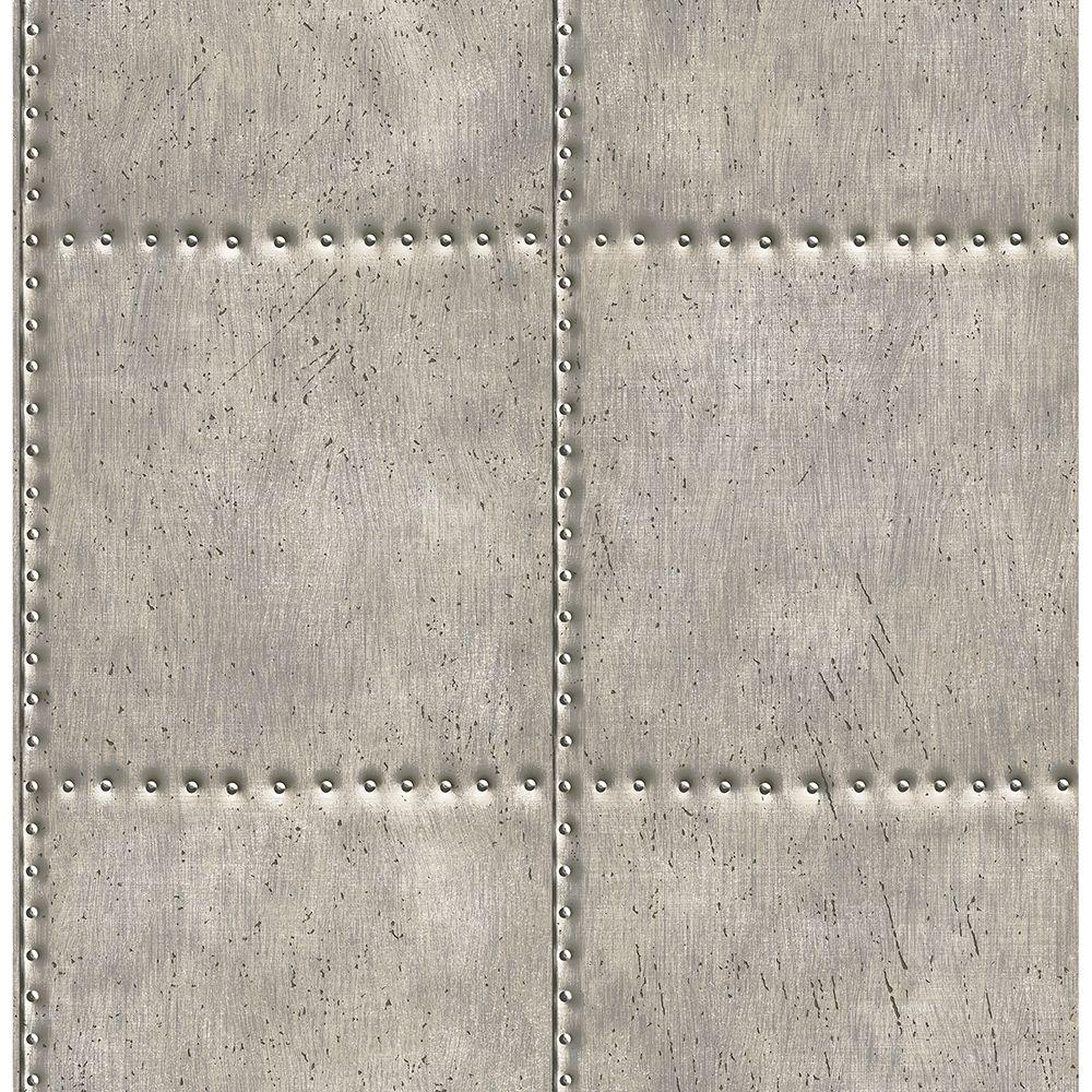 Brewster Silver Sheet Metal Rivets Wallpaper Sample 22343sam