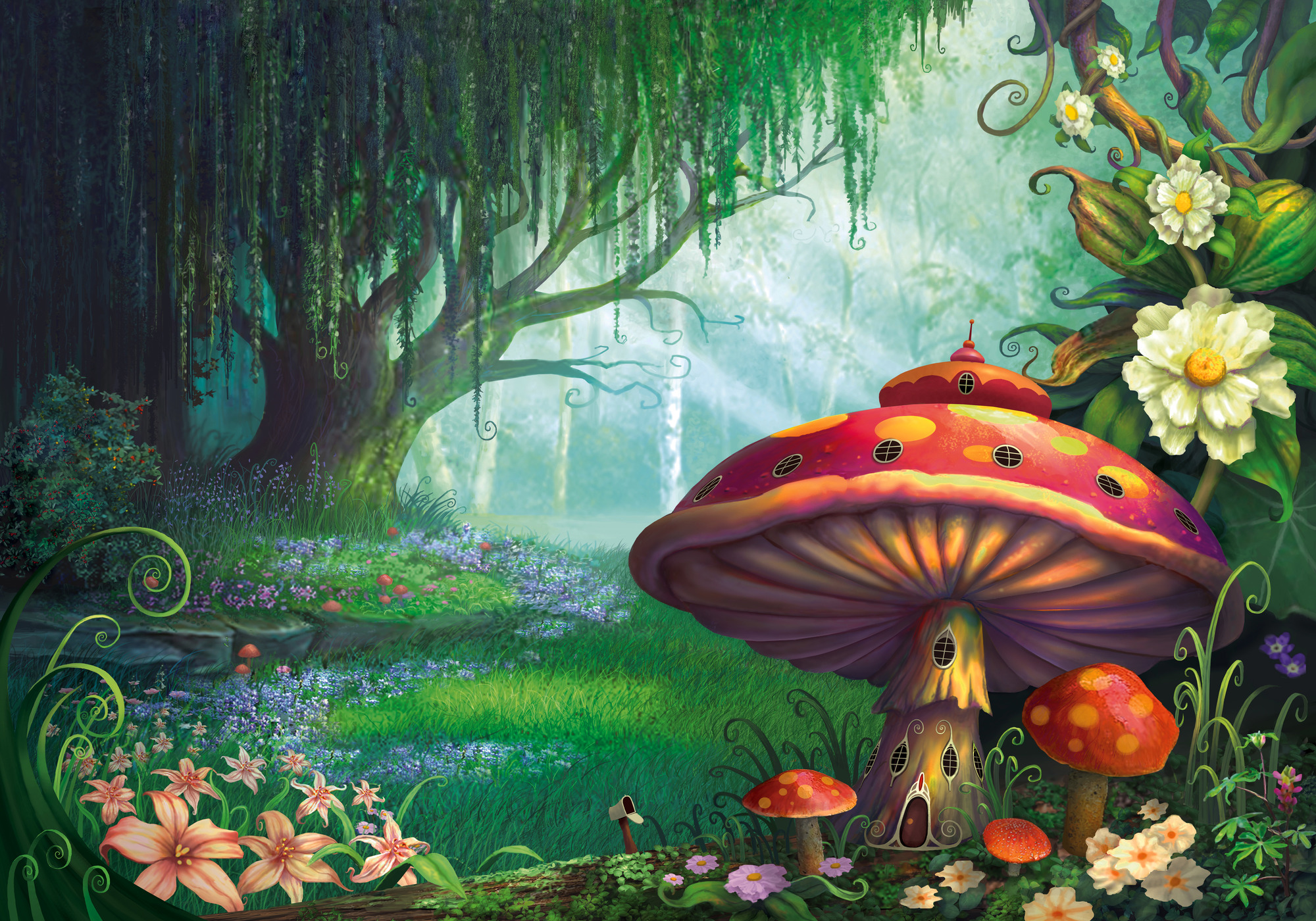 Enchanted Forest Wallpaper Mural By Philip Straub Wallsauce