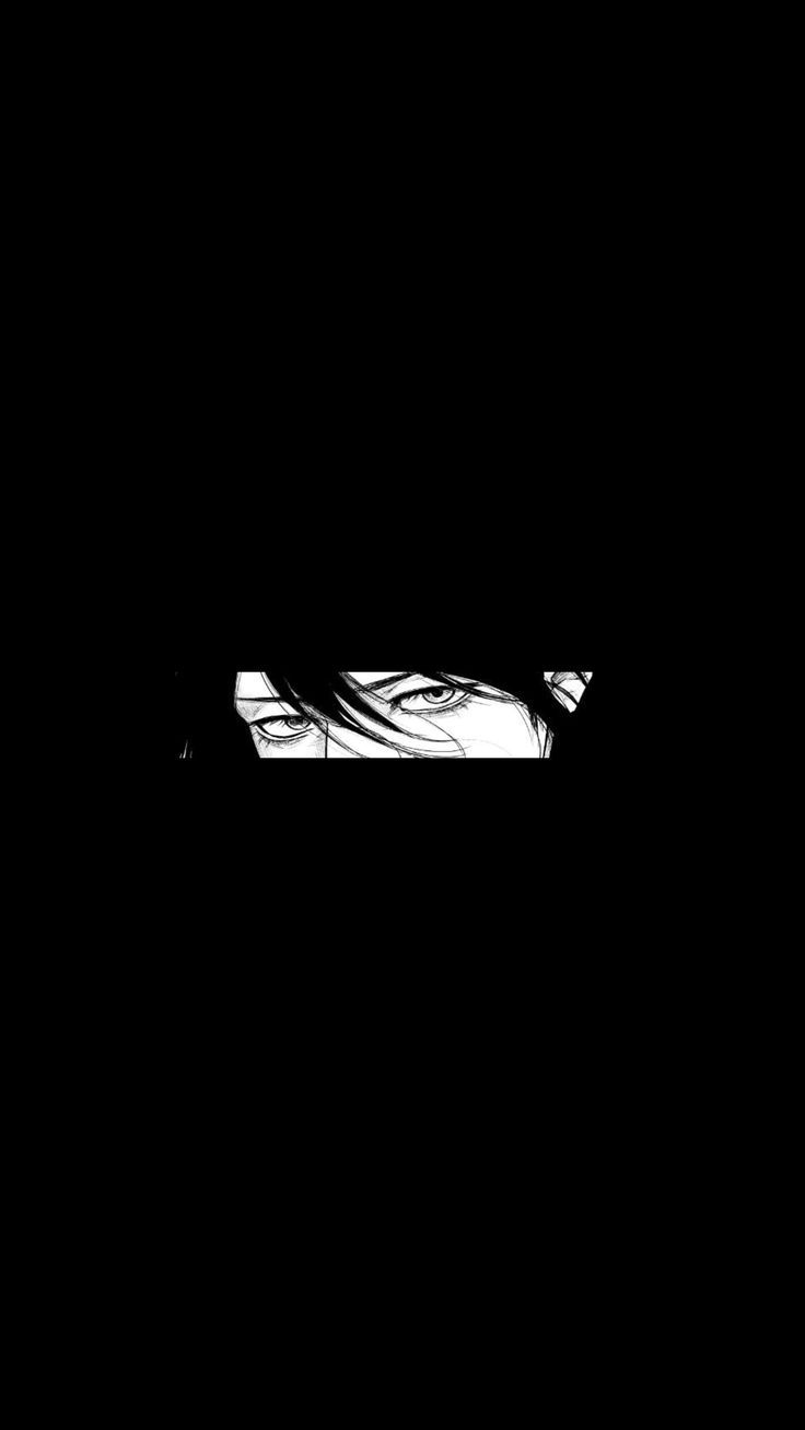 Anime eyes black and white lockscreen Black wallpaper iphone