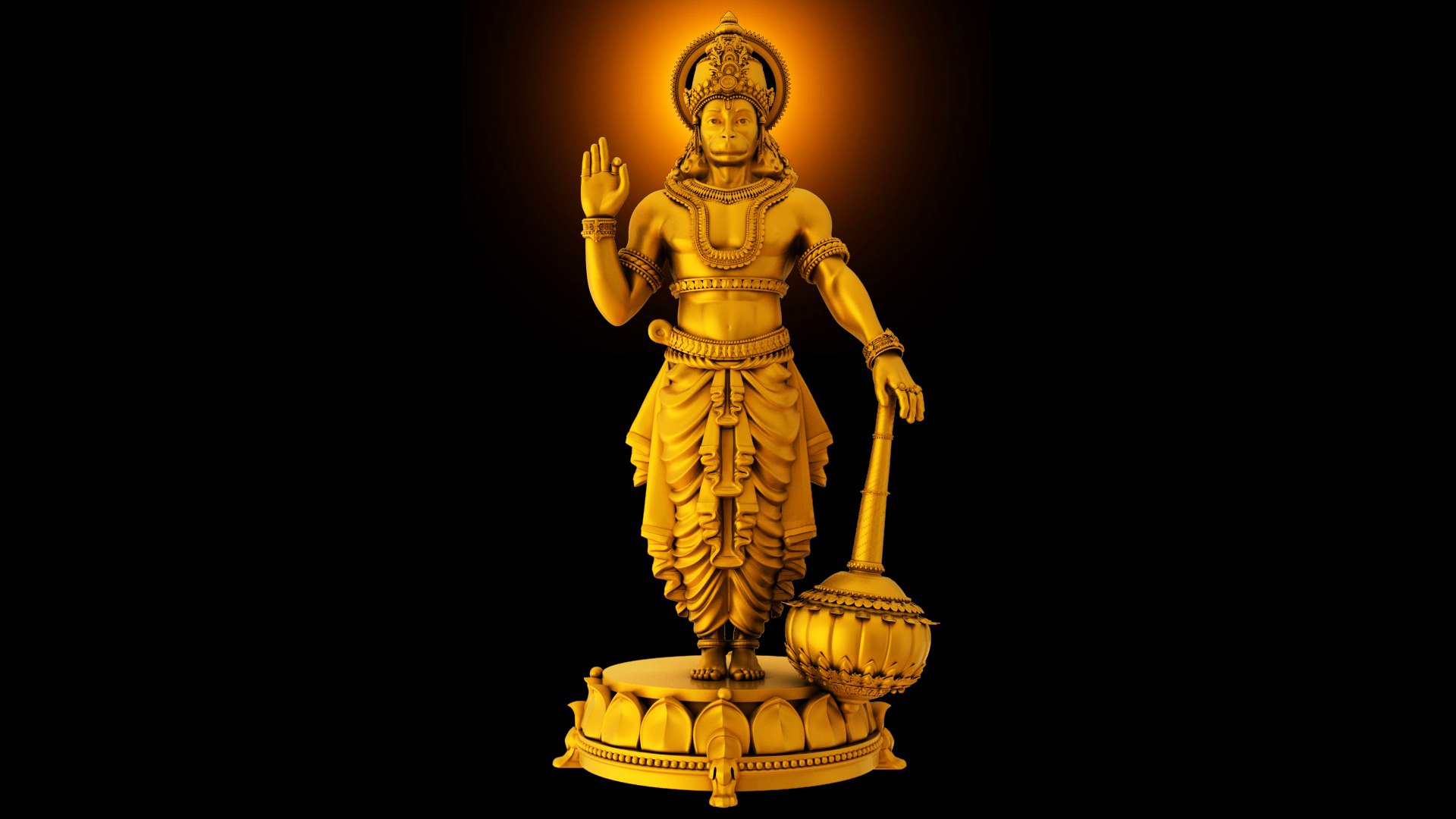 God Hanuman 3d Model Wallpaper