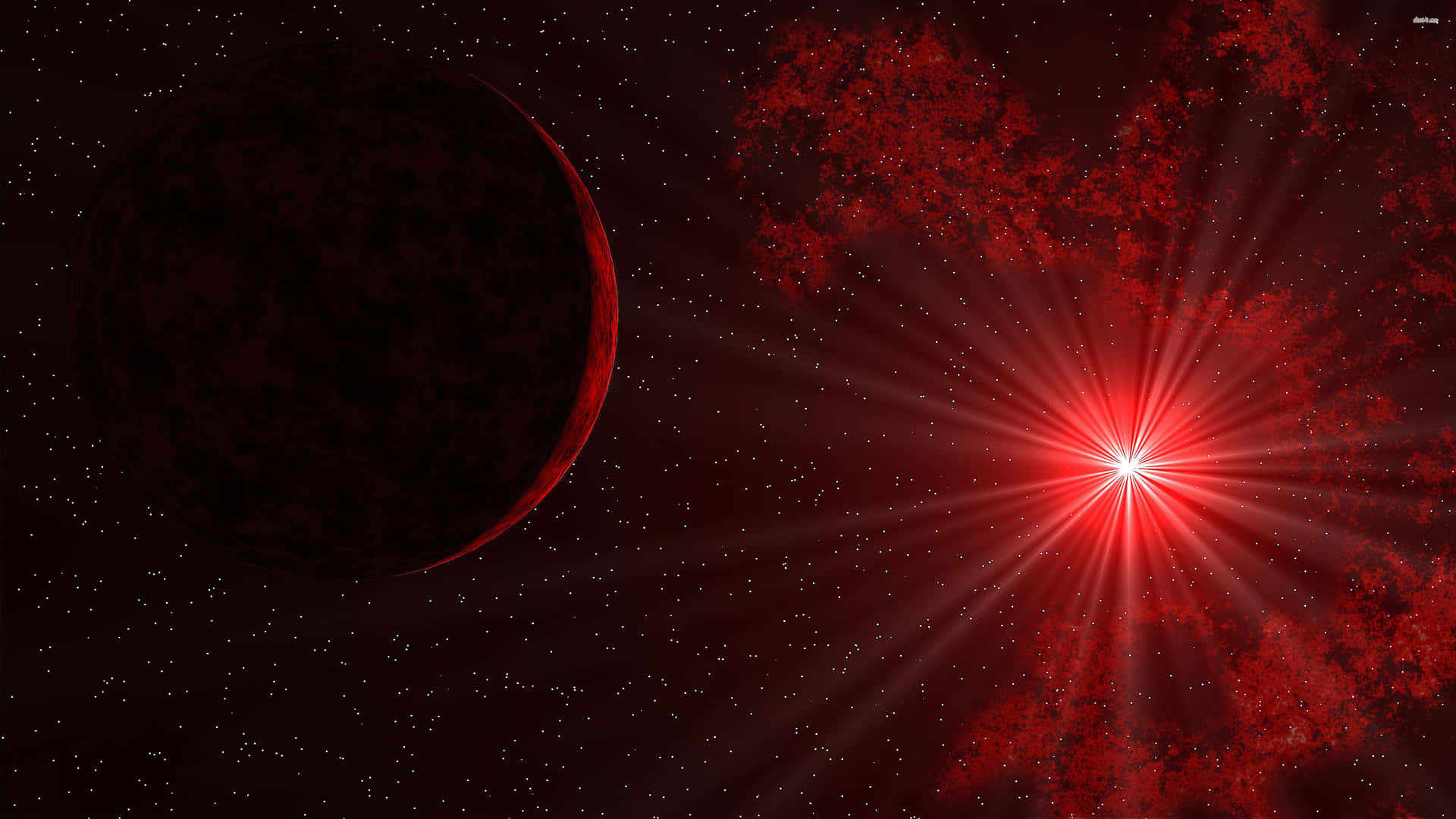 Outer Space Red 4k Wallpaper