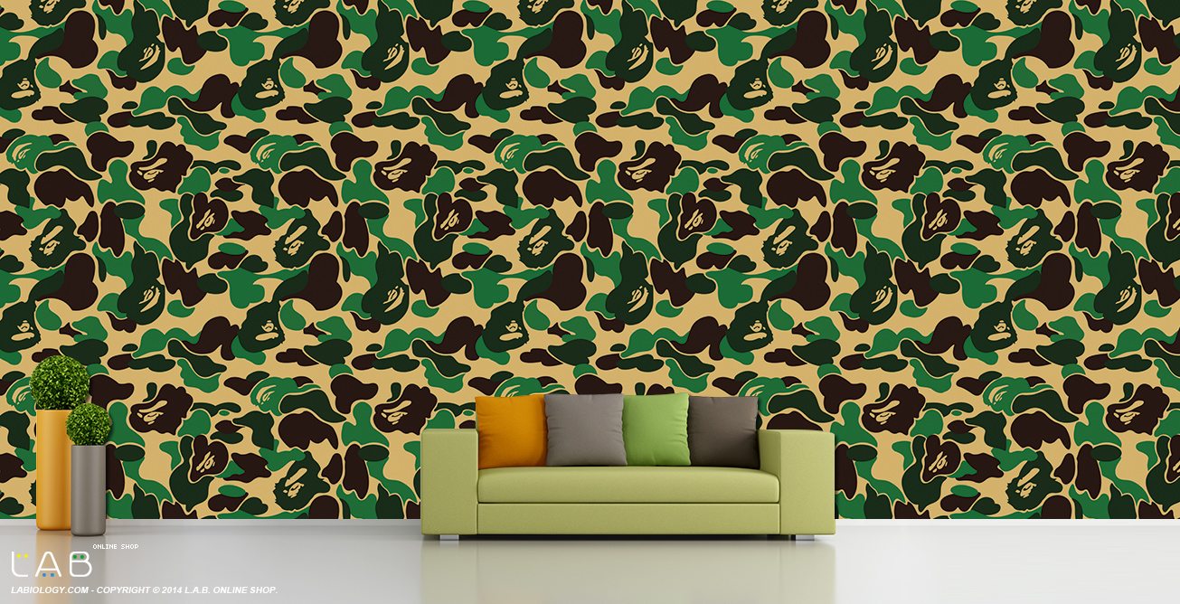 Bape Green Camo Wallpaper For Room Decoration Usd39 L A B
