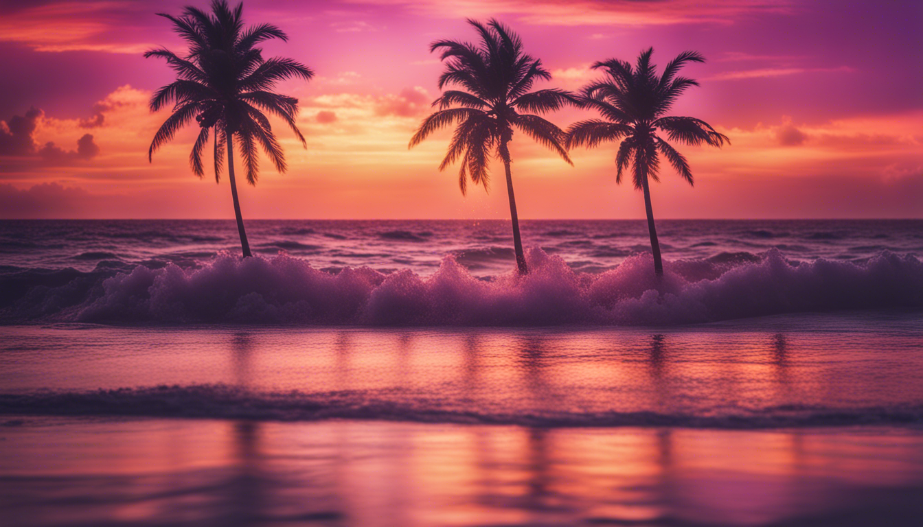 Tropical Beach Sunset Wallpaper