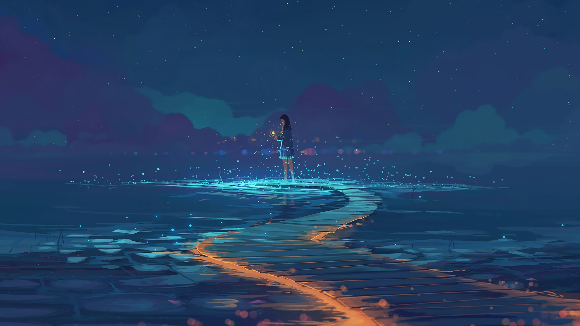 Enchanted Night Journey Wallpaper