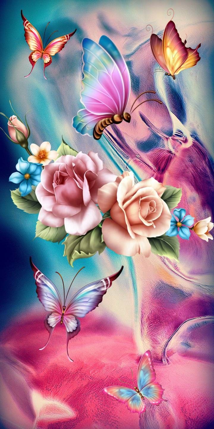 Violeta On Butterfly Wallpaper iPhone